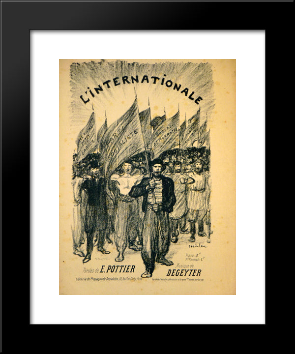 L'Internationale 20x24 Black Modern Wood Framed Art Print Poster by Steinlen, Theophile