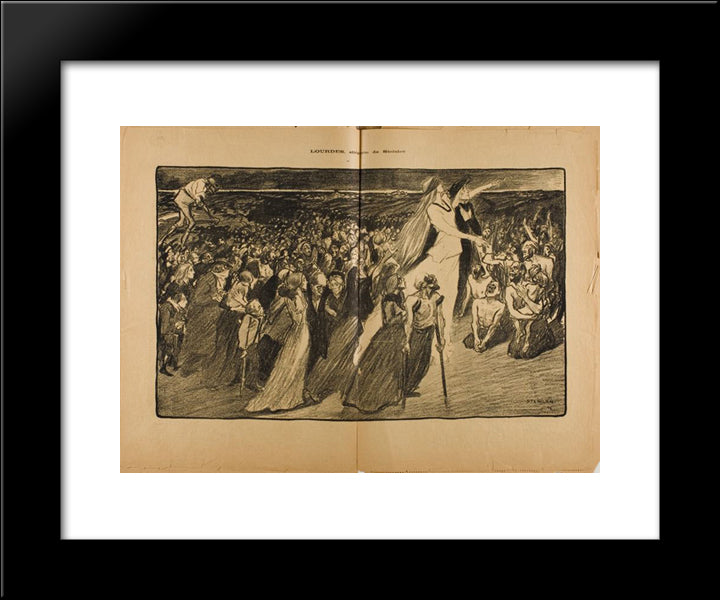 Lourdes 20x24 Black Modern Wood Framed Art Print Poster by Steinlen, Theophile