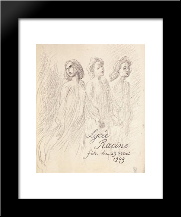 Lycee Racine 20x24 Black Modern Wood Framed Art Print Poster by Steinlen, Theophile