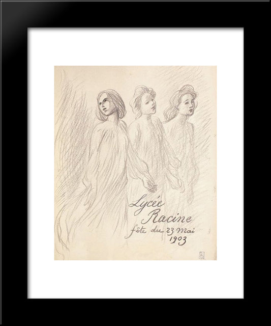 Lycee Racine 20x24 Black Modern Wood Framed Art Print Poster by Steinlen, Theophile