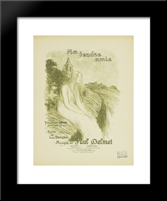Ma Tendre Amie 20x24 Black Modern Wood Framed Art Print Poster by Steinlen, Theophile