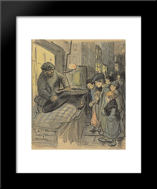 Marchand De Marrons 20x24 Black Modern Wood Framed Art Print Poster by Steinlen, Theophile
