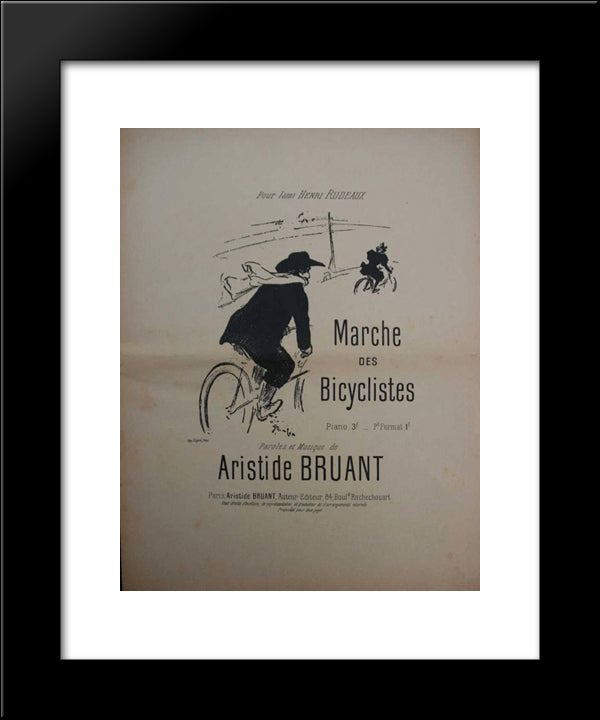Marche Des Bicyclistes 20x24 Black Modern Wood Framed Art Print Poster by Steinlen, Theophile