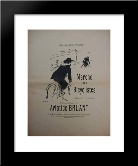 Marche Des Bicyclistes 20x24 Black Modern Wood Framed Art Print Poster by Steinlen, Theophile