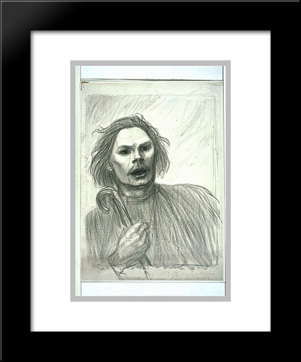 Maxim Gorki Study 20x24 Black Modern Wood Framed Art Print Poster by Steinlen, Theophile