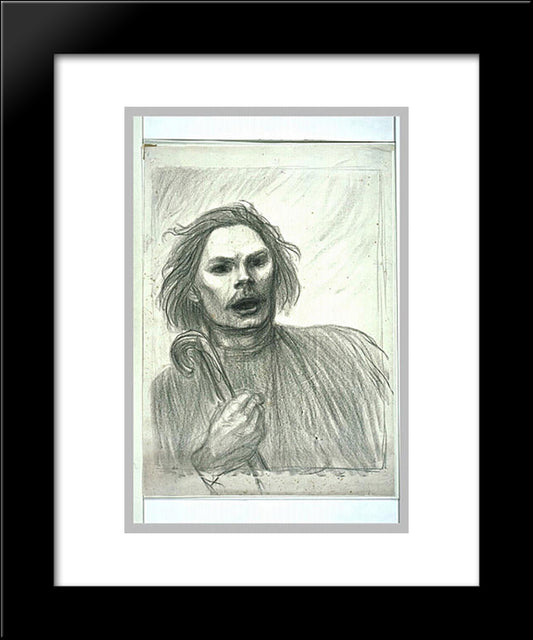Maxim Gorki Study 20x24 Black Modern Wood Framed Art Print Poster by Steinlen, Theophile