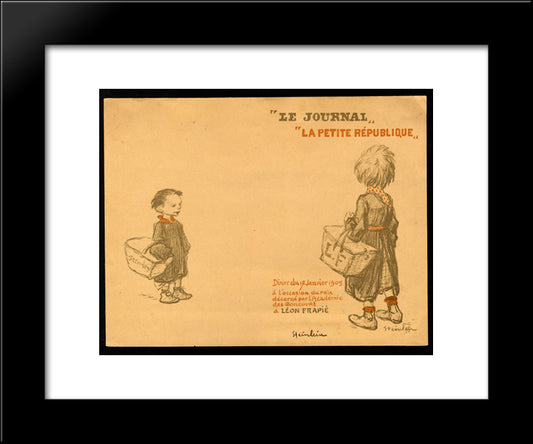 Menu Leon Frapie 20x24 Black Modern Wood Framed Art Print Poster by Steinlen, Theophile