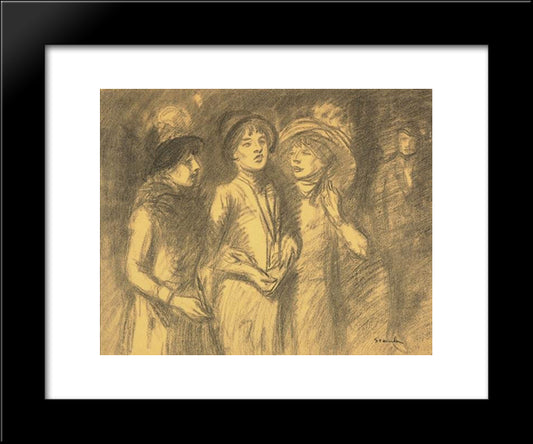 Midinettes 20x24 Black Modern Wood Framed Art Print Poster by Steinlen, Theophile
