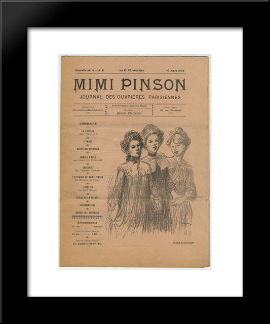 Mimi Pinson 20x24 Black Modern Wood Framed Art Print Poster by Steinlen, Theophile