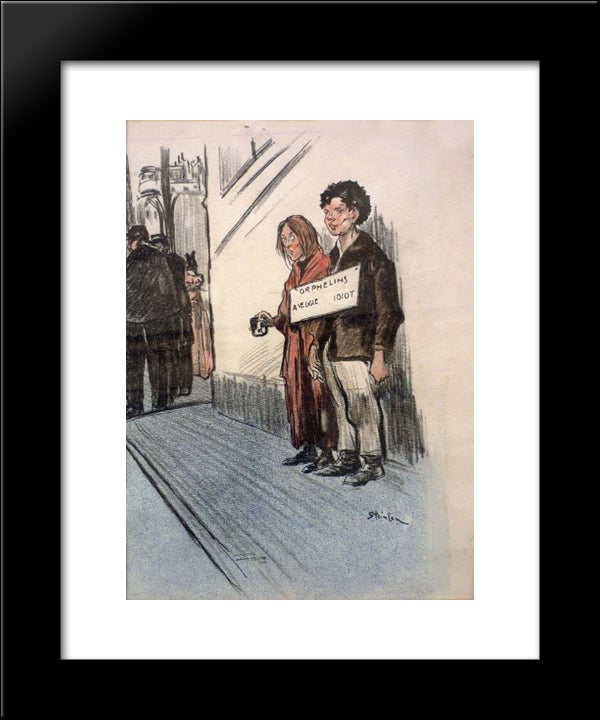 Mimille 20x24 Black Modern Wood Framed Art Print Poster by Steinlen, Theophile