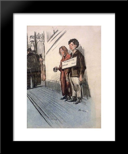 Mimille 20x24 Black Modern Wood Framed Art Print Poster by Steinlen, Theophile