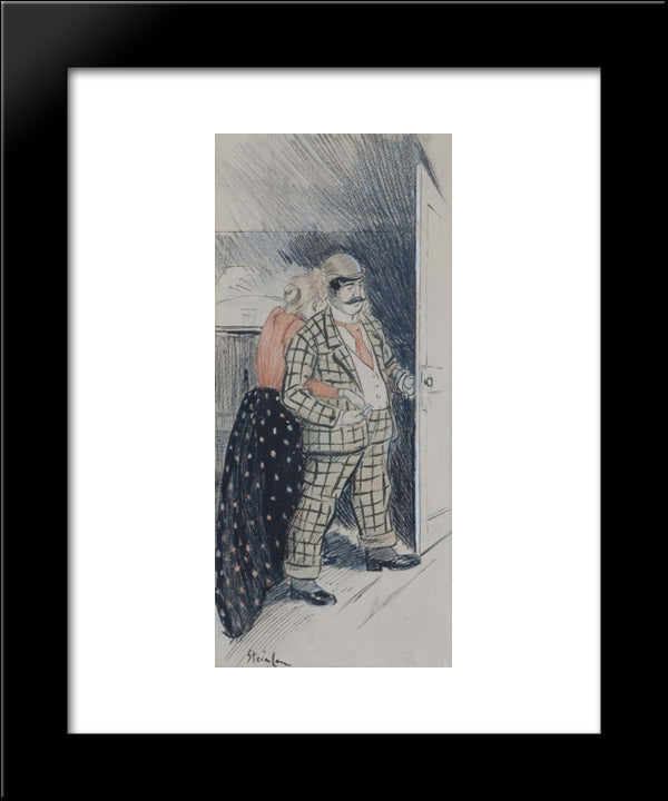 Mon Petit Homme 20x24 Black Modern Wood Framed Art Print Poster by Steinlen, Theophile