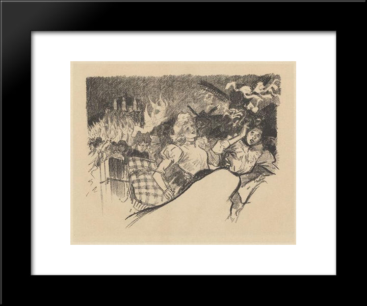 Montmartre 20x24 Black Modern Wood Framed Art Print Poster by Steinlen, Theophile
