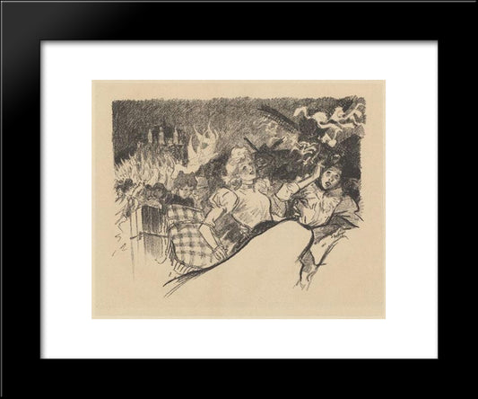 Montmartre 20x24 Black Modern Wood Framed Art Print Poster by Steinlen, Theophile