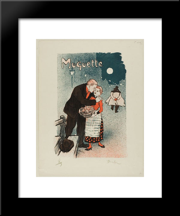 Muguette 20x24 Black Modern Wood Framed Art Print Poster by Steinlen, Theophile
