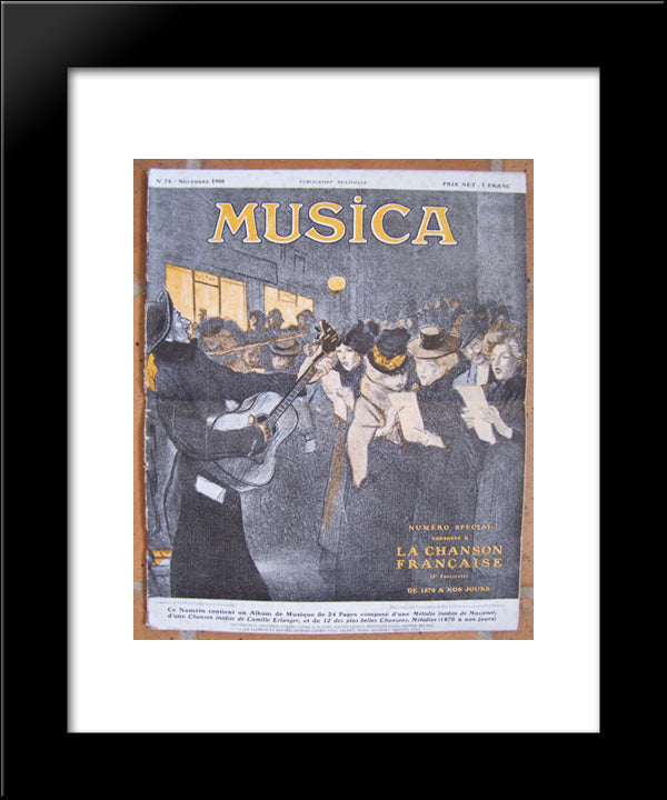 Musica 20x24 Black Modern Wood Framed Art Print Poster by Steinlen, Theophile