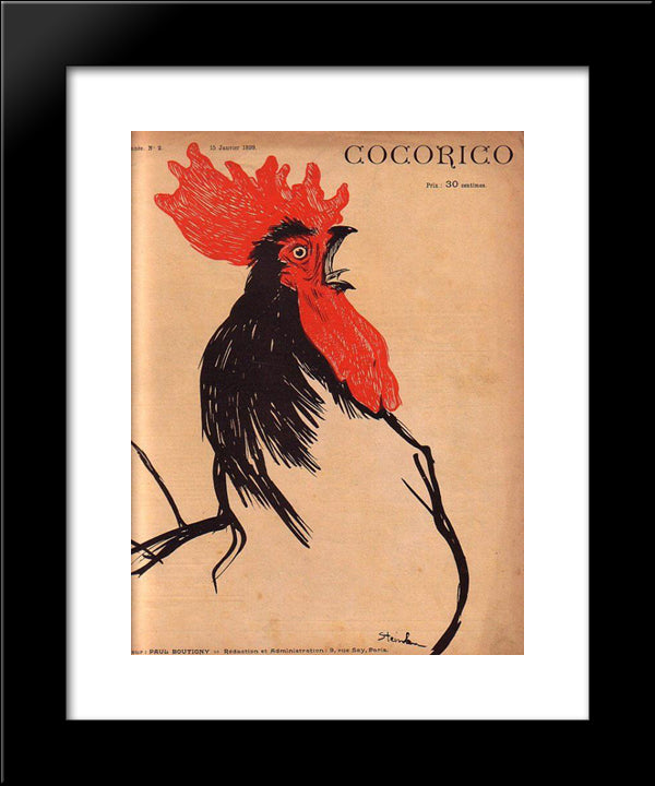 No 20x24 Black Modern Wood Framed Art Print Poster by Steinlen, Theophile