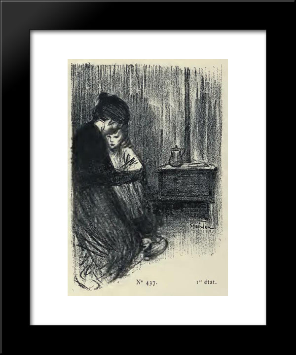 Noel 20x24 Black Modern Wood Framed Art Print Poster by Steinlen, Theophile