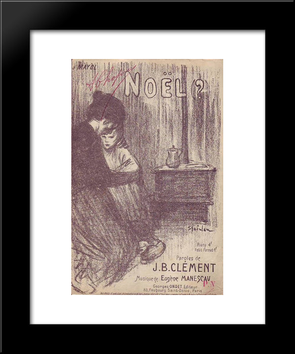 Noel 20x24 Black Modern Wood Framed Art Print Poster by Steinlen, Theophile