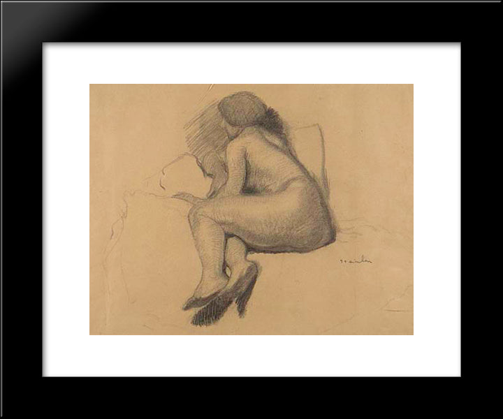 Nu De Dos 20x24 Black Modern Wood Framed Art Print Poster by Steinlen, Theophile