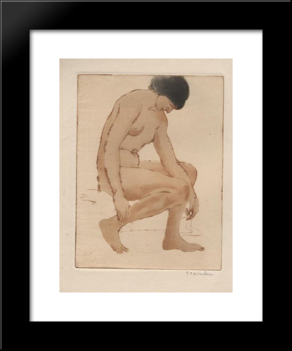 Nude 20x24 Black Modern Wood Framed Art Print Poster by Steinlen, Theophile