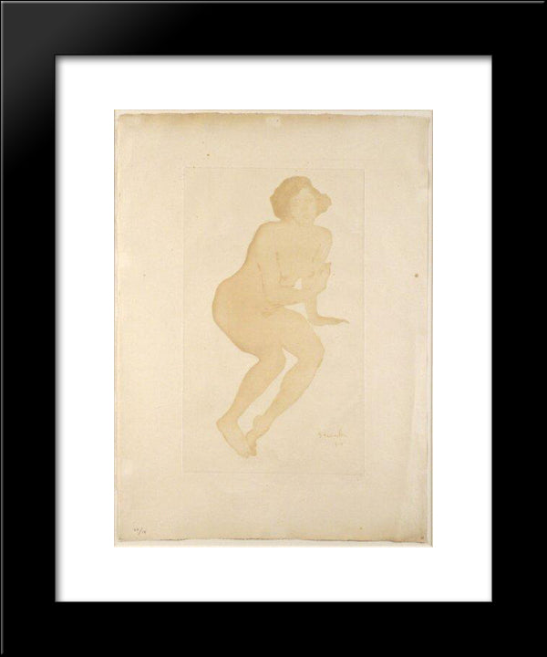 Nude Etching 20x24 Black Modern Wood Framed Art Print Poster by Steinlen, Theophile
