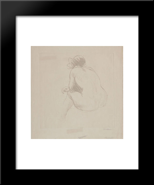 Nude From Behind 20x24 Black Modern Wood Framed Art Print Poster by Steinlen, Theophile