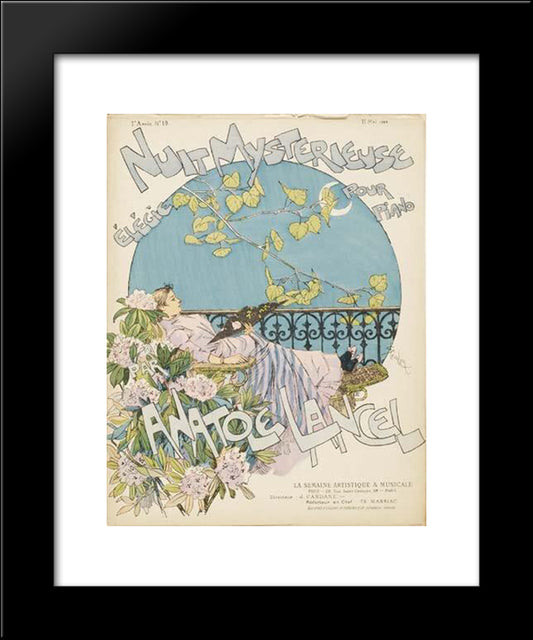 Nuit Mysterieuse 20x24 Black Modern Wood Framed Art Print Poster by Steinlen, Theophile