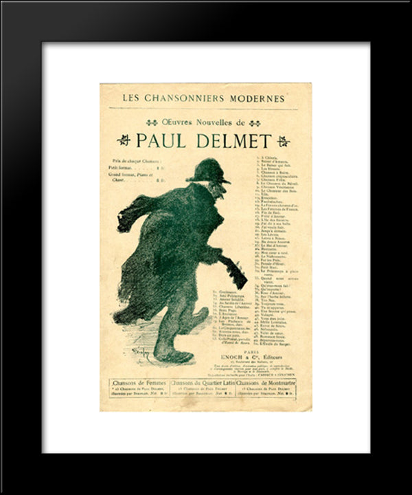 Oeuvres Nouvelles De Paul Delmet 20x24 Black Modern Wood Framed Art Print Poster by Steinlen, Theophile