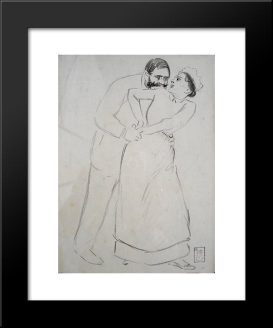Oh My God, If We Saw Mrs. 20x24 Black Modern Wood Framed Art Print Poster by Steinlen, Theophile