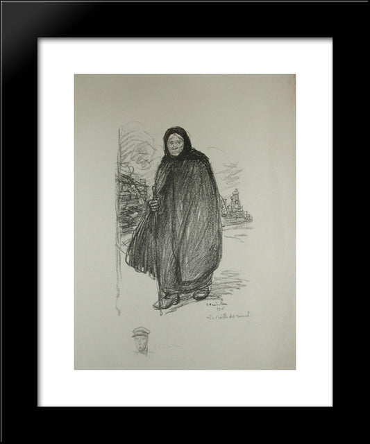 Old Woman 20x24 Black Modern Wood Framed Art Print Poster by Steinlen, Theophile