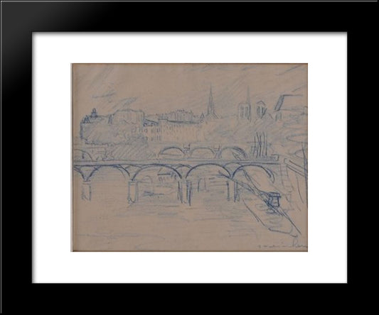 Paris Sketch 20x24 Black Modern Wood Framed Art Print Poster by Steinlen, Theophile