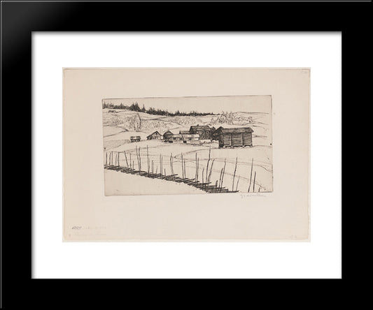 Paysage De Norwege 20x24 Black Modern Wood Framed Art Print Poster by Steinlen, Theophile