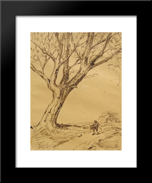 Peasant 20x24 Black Modern Wood Framed Art Print Poster by Steinlen, Theophile