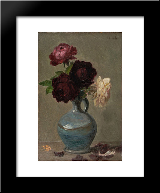 Peony 20x24 Black Modern Wood Framed Art Print Poster by Steinlen, Theophile