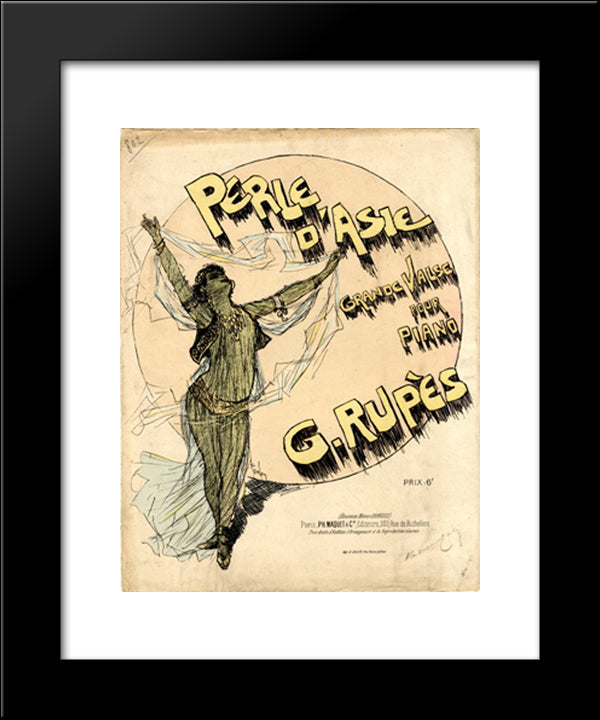Perle D'Asie 20x24 Black Modern Wood Framed Art Print Poster by Steinlen, Theophile