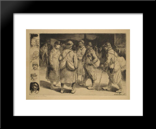 Permissionaires No-2 20x24 Black Modern Wood Framed Art Print Poster by Steinlen, Theophile