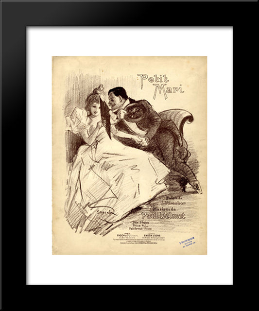 Petit Mari 20x24 Black Modern Wood Framed Art Print Poster by Steinlen, Theophile