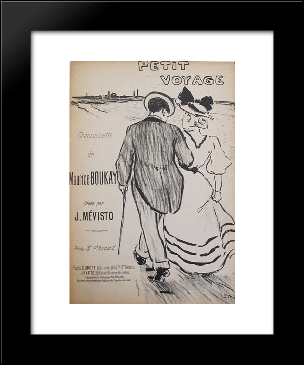 Petit Voyage 20x24 Black Modern Wood Framed Art Print Poster by Steinlen, Theophile