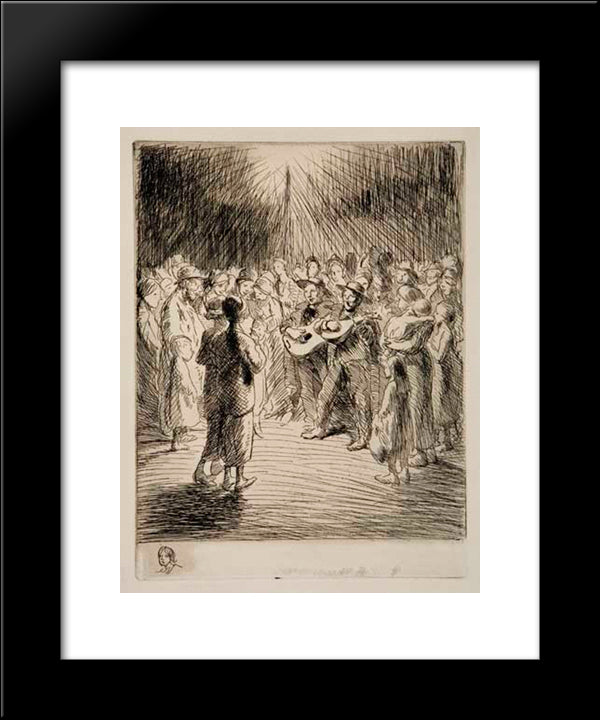 Petits Chanteurs Des Rues Swann 20x24 Black Modern Wood Framed Art Print Poster by Steinlen, Theophile