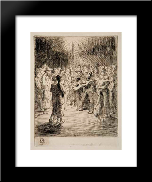 Petits Chanteurs Des Rues Swann 20x24 Black Modern Wood Framed Art Print Poster by Steinlen, Theophile