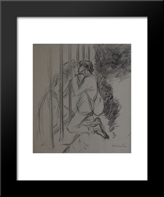 Pierril 20x24 Black Modern Wood Framed Art Print Poster by Steinlen, Theophile