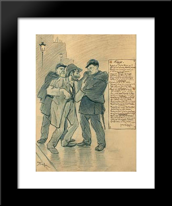 Poivrot 20x24 Black Modern Wood Framed Art Print Poster by Steinlen, Theophile