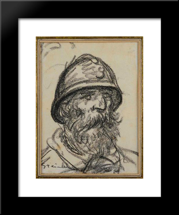 Portrait De Poilu 20x24 Black Modern Wood Framed Art Print Poster by Steinlen, Theophile