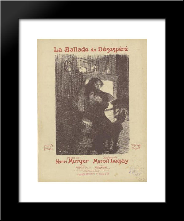 Poster For La Ballade Du Desespere 20x24 Black Modern Wood Framed Art Print Poster by Steinlen, Theophile