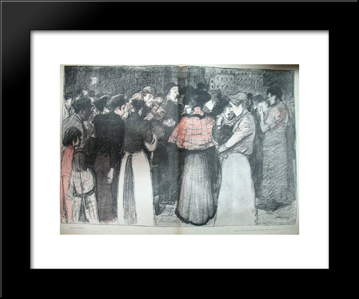 Pour Les Amoureux Et Pour Les Oiseaux 20x24 Black Modern Wood Framed Art Print Poster by Steinlen, Theophile