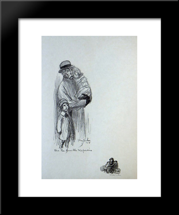 Pour Les Familles Dispersees 20x24 Black Modern Wood Framed Art Print Poster by Steinlen, Theophile