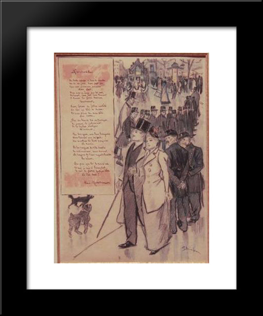 Promenade 20x24 Black Modern Wood Framed Art Print Poster by Steinlen, Theophile