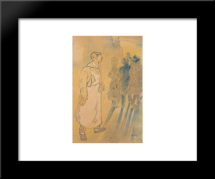 Quand Les Poetes S-En Vont Par Trois 20x24 Black Modern Wood Framed Art Print Poster by Steinlen, Theophile