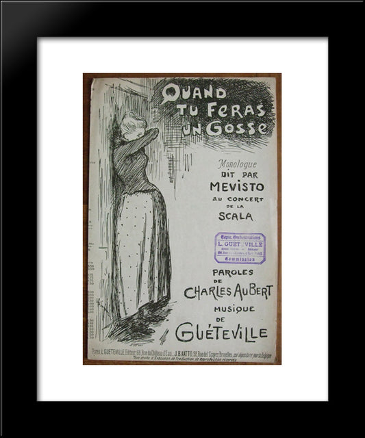 Quand Tu Feras Un Gosse 20x24 Black Modern Wood Framed Art Print Poster by Steinlen, Theophile